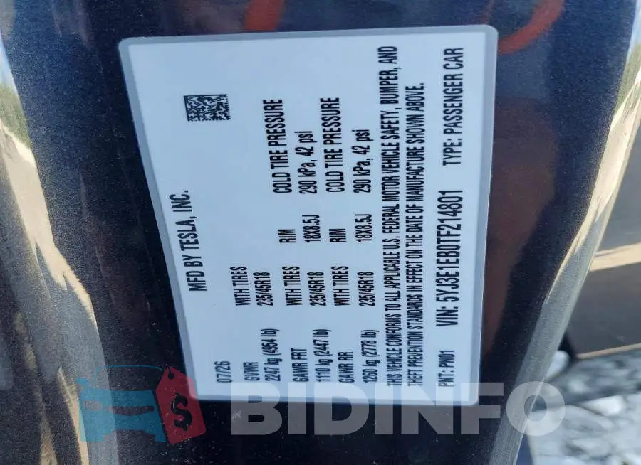 5YJ3E1EB0TF214801 Photo# 12