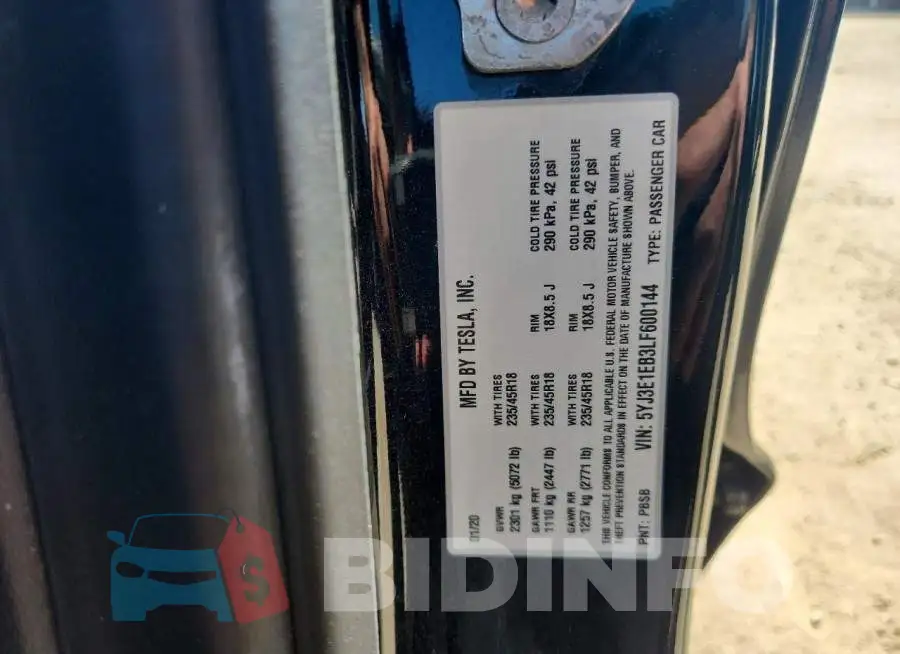 5YJ3E1EB3LF600144 Photo# 12