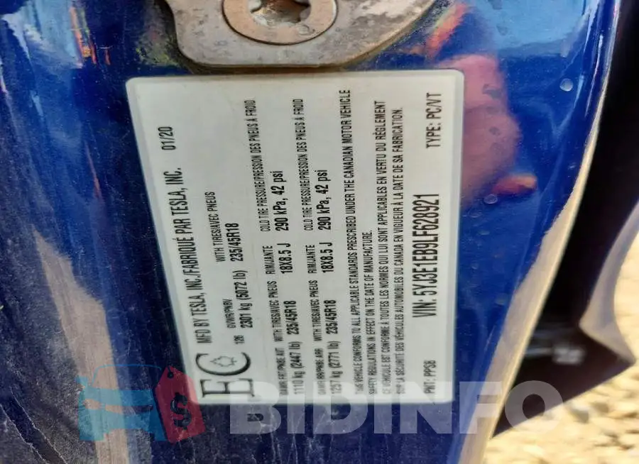 5YJ3E1EB9LF628921 Photo# 12