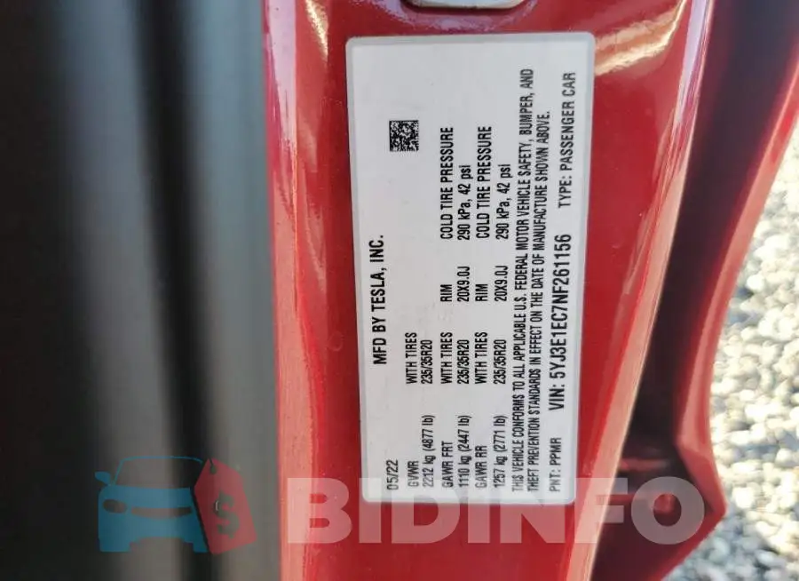 5YJ3E1EC7NF261156 Photo# 12