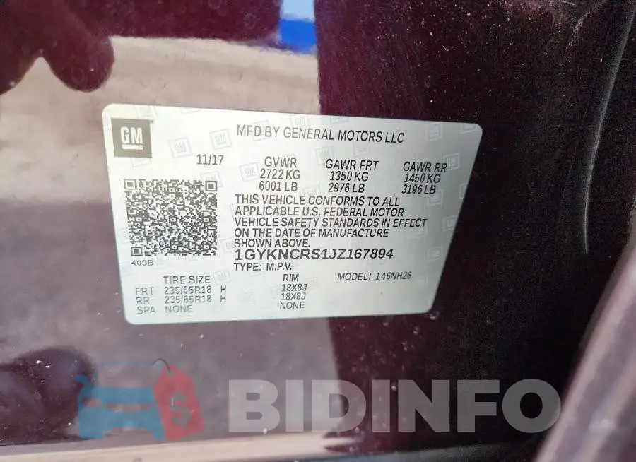 1GYKNCRS1JZ167894 Photo# 13