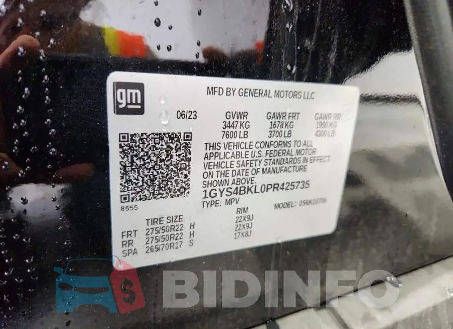 1GYS4BKL0PR425735 Photo# 13