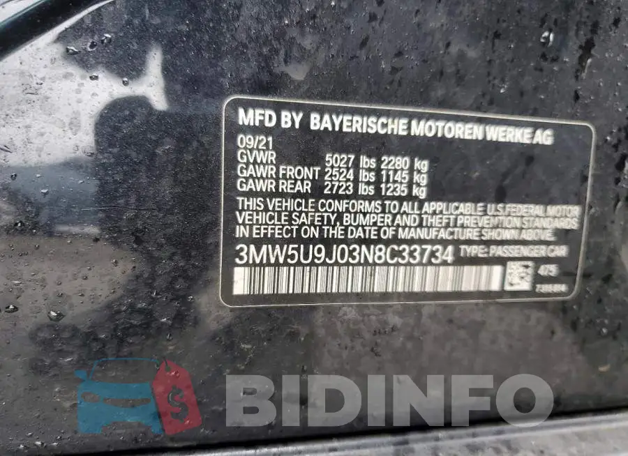 3MW5U9J03N8C33734 Photo# 12