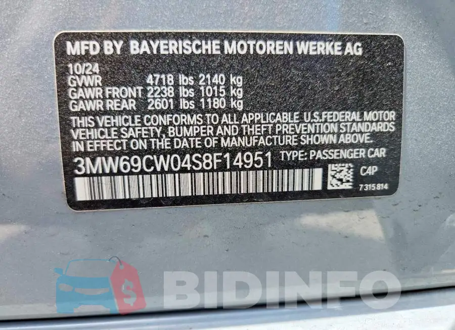 3MW69CW04S8F14951 Photo# 13