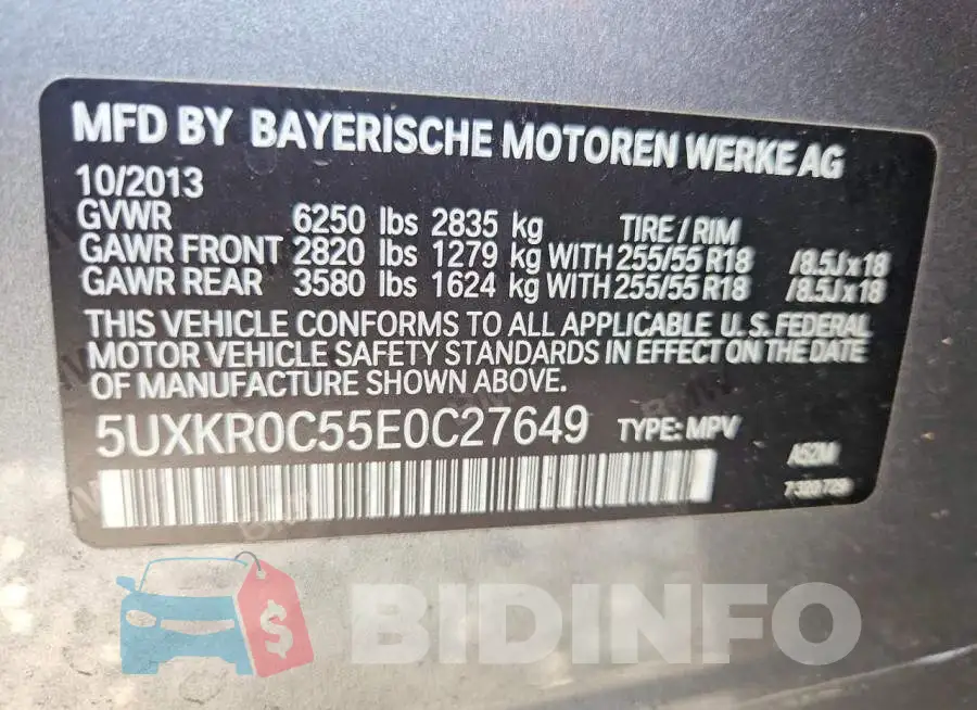 5UXKR0C55E0C27649 Photo# 13