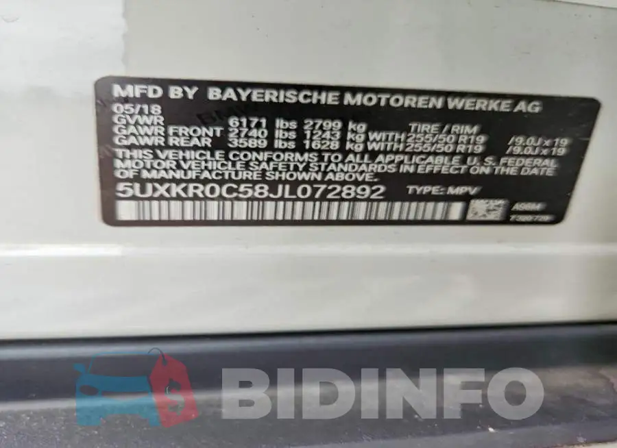 5UXKR0C58JL072892 Photo# 13