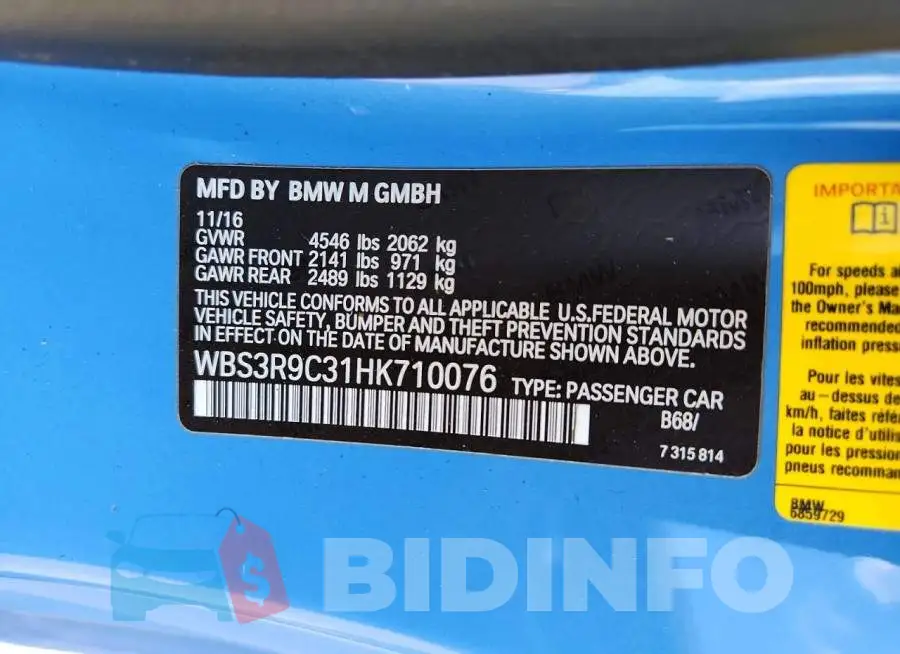 WBS3R9C31HK710076 Photo# 12