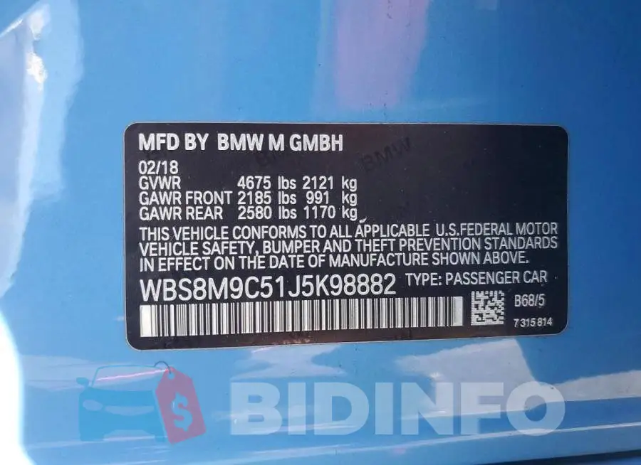 WBS8M9C51J5K98882 Photo# 12