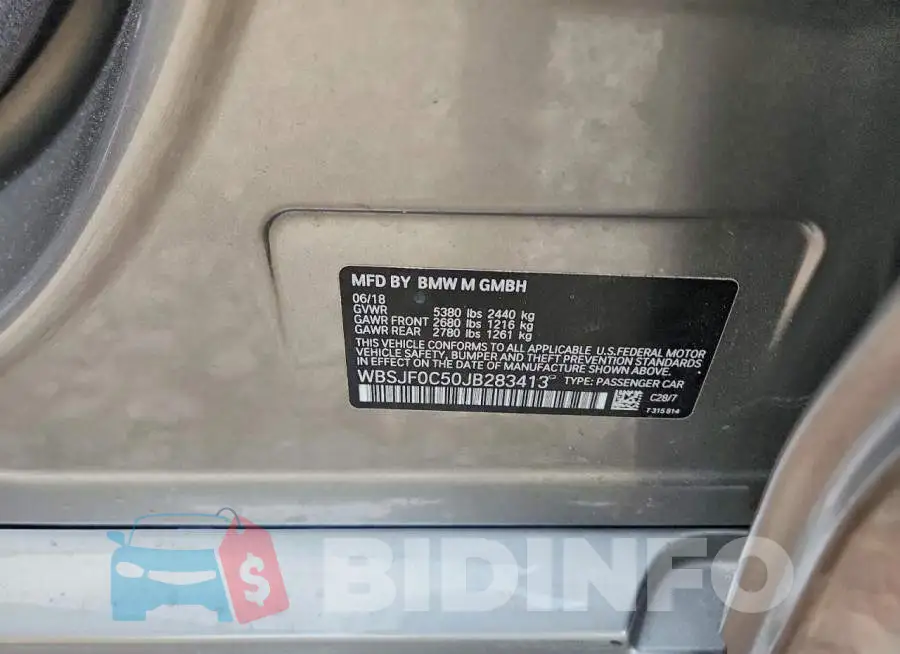 WBSJF0C50JB283413 Photo# 12
