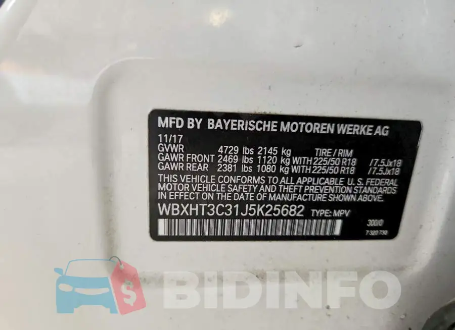 WBXHT3C31J5K25682 Photo# 13