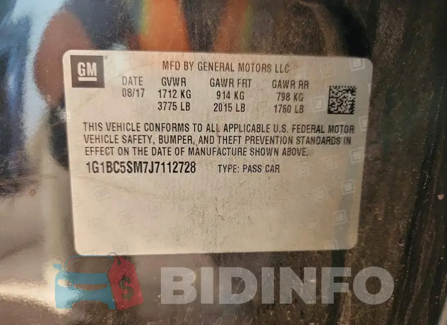 1G1BC5SM7J7112728 Photo# 13