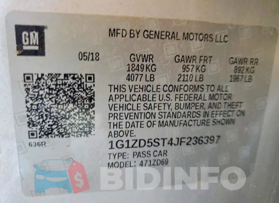 1G1ZD5ST4JF236397 Photo# 12