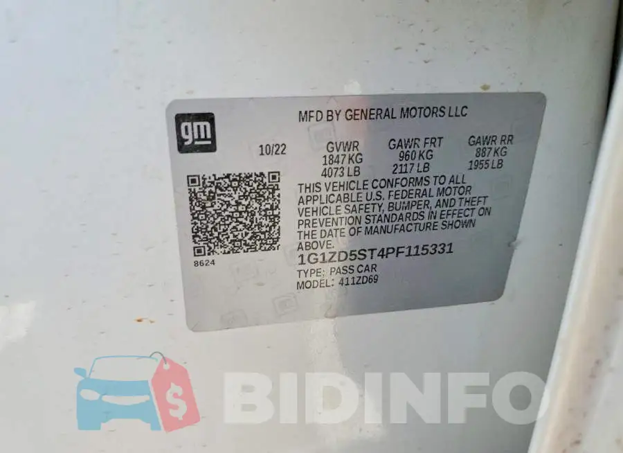 1G1ZD5ST4PF115331 Photo# 13
