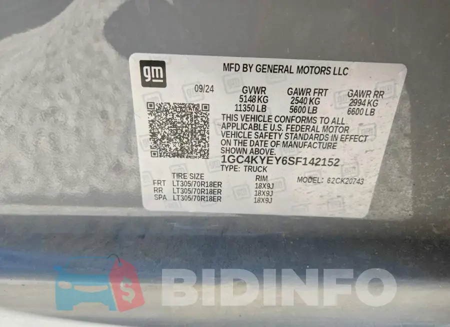1GC4KYEY6SF142152 Photo# 12