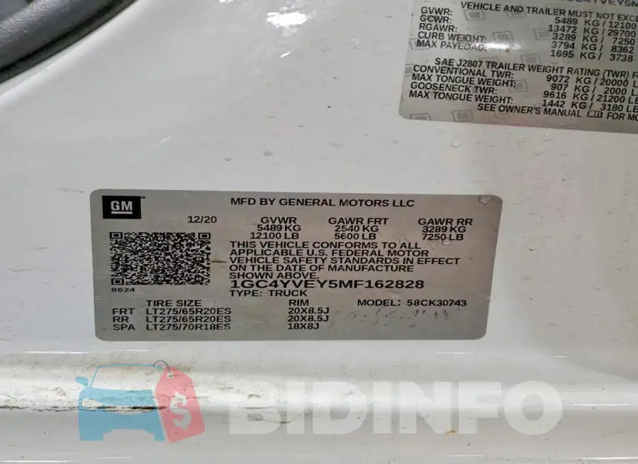 1GC4YVEY5MF162828 Photo# 12