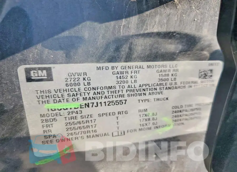 1GCGTDEN7J1125557 Photo# 12