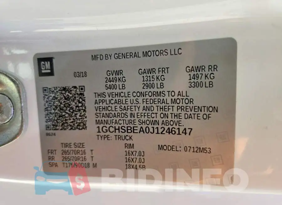 1GCHSBEA0J1246147 Photo# 12
