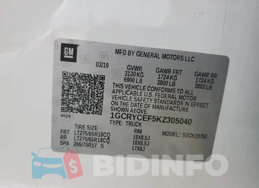 1GCRYCEF5KZ305040 Photo# 12