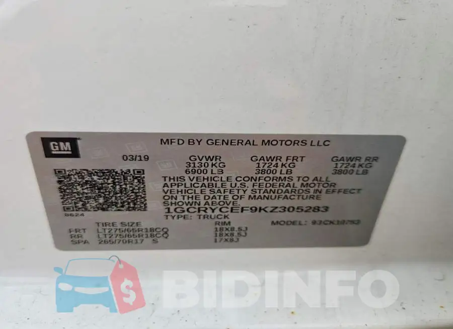 1GCRYCEF9KZ305283 Photo# 12