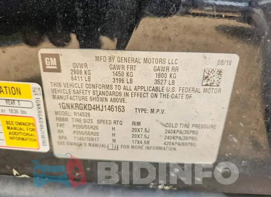 1GNKRGKD4HJ146163 Photo# 13
