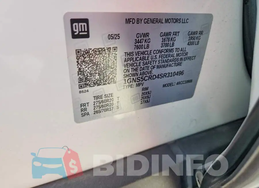 1GNS5CRD4SR310496 Photo# 13