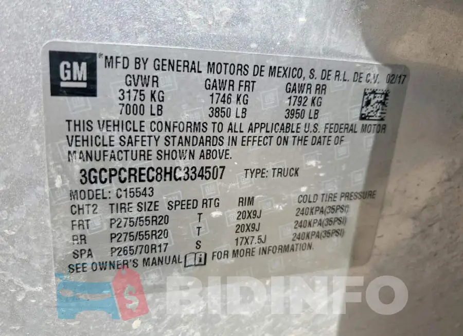 3GCPCREC8HG334507 Photo# 12