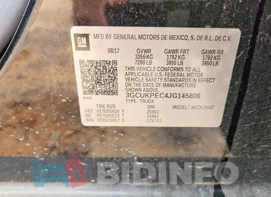 3GCUKPEC4JG145806 Photo# 12