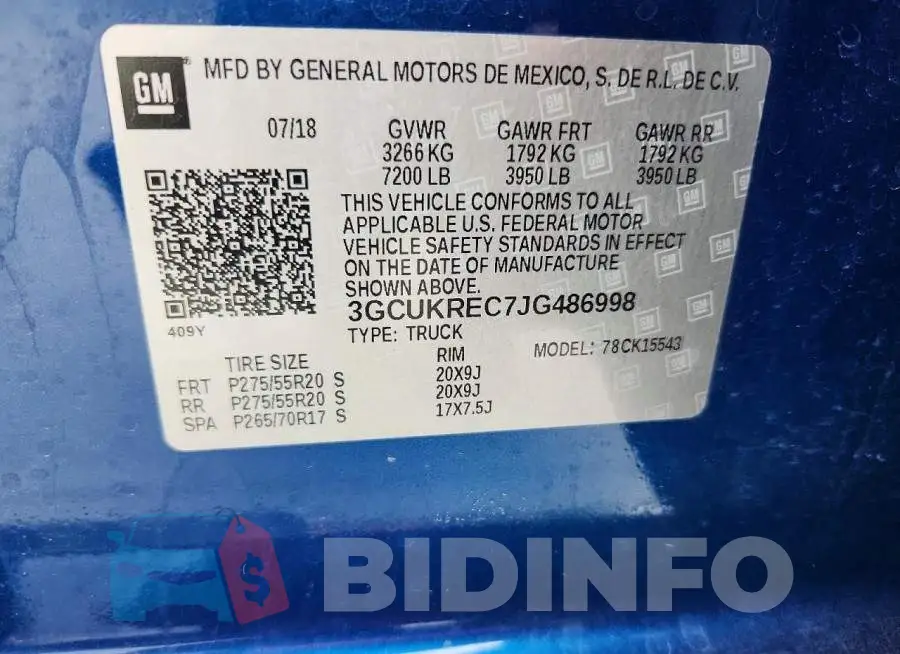 3GCUKREC7JG486998 Photo# 12