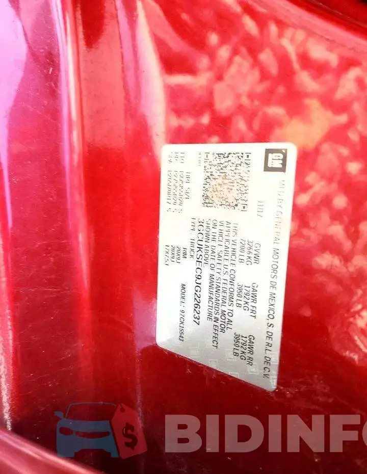 3GCUKSEC9JG226237 Photo# 13