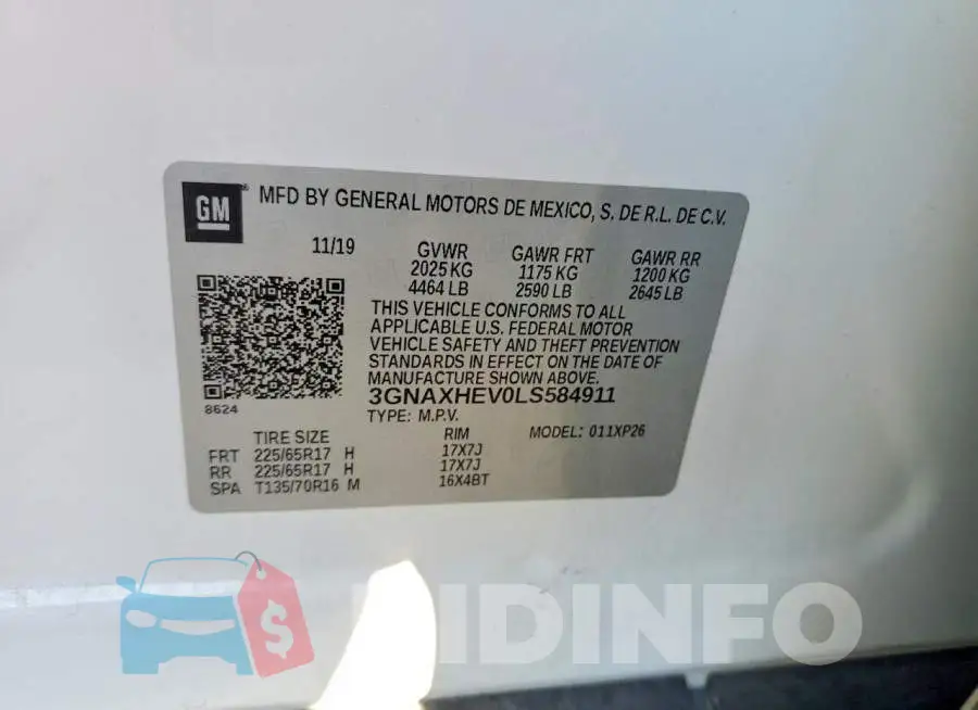 3GNAXHEV0LS584911 Photo# 12