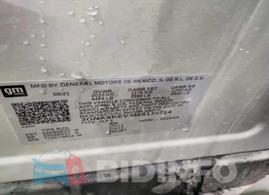 3GNAXKEVXMS174714 Photo# 13