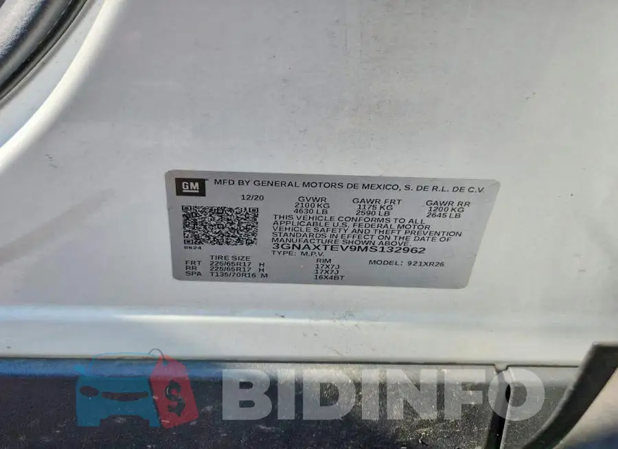 3GNAXTEV9MS132962 Photo# 12