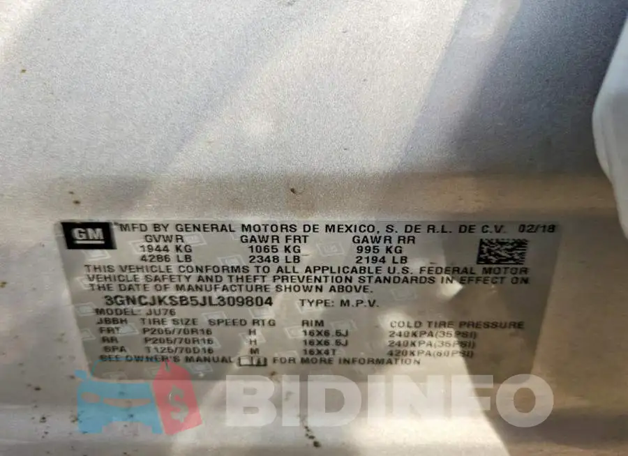 3GNCJKSB5JL309804 Photo# 12