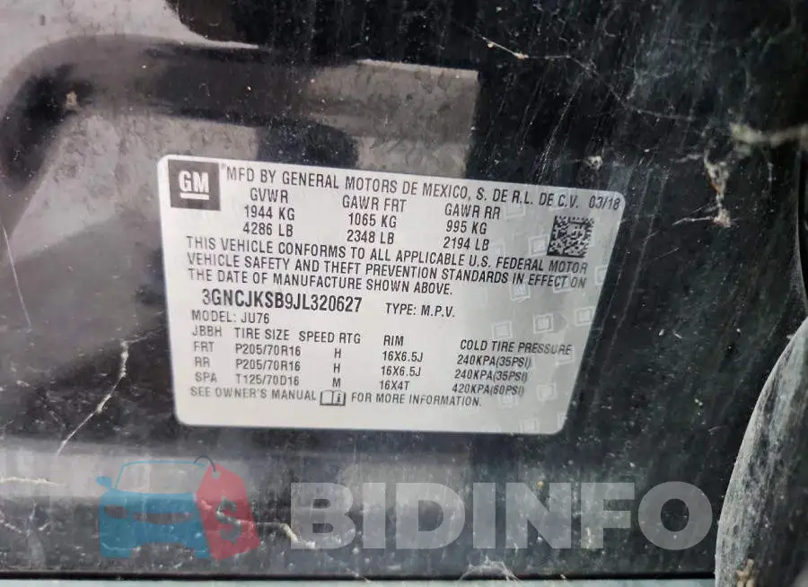 3GNCJKSB9JL320627 Photo# 13