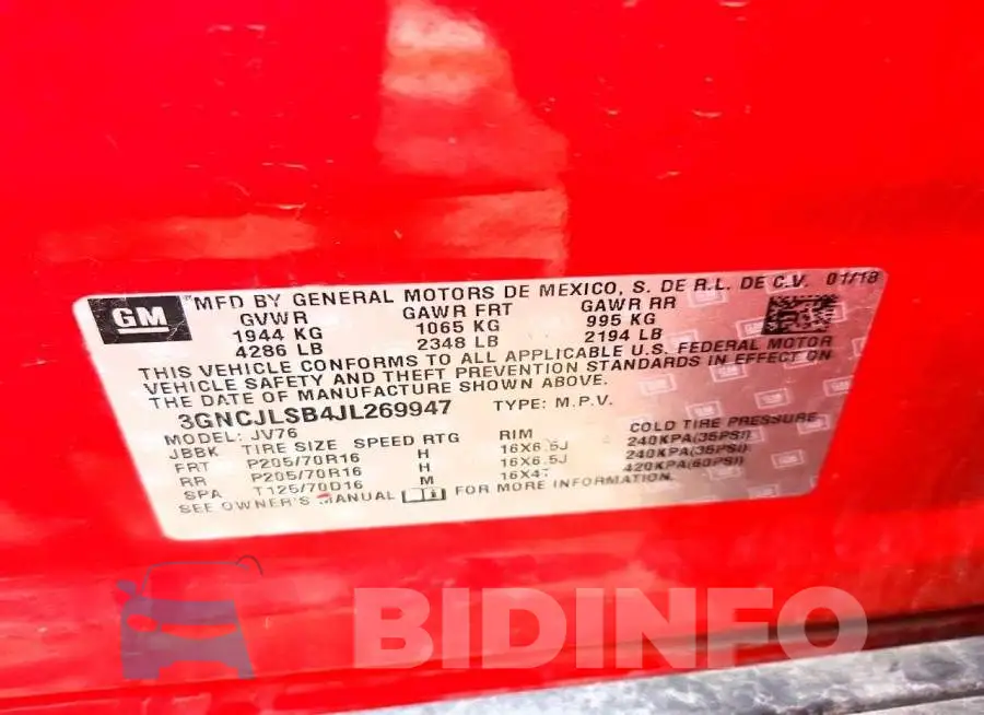 3GNCJLSB4JL269947 Photo# 13