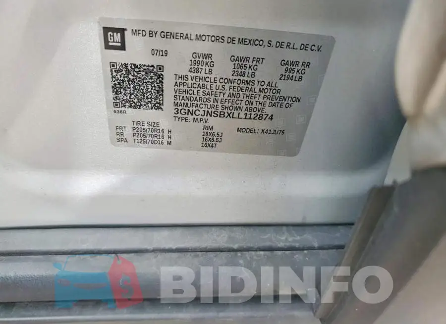 3GNCJNSBXLL112874 Photo# 14