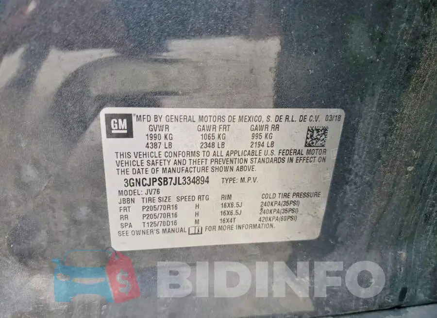 3GNCJPSB7JL334894 Photo# 13