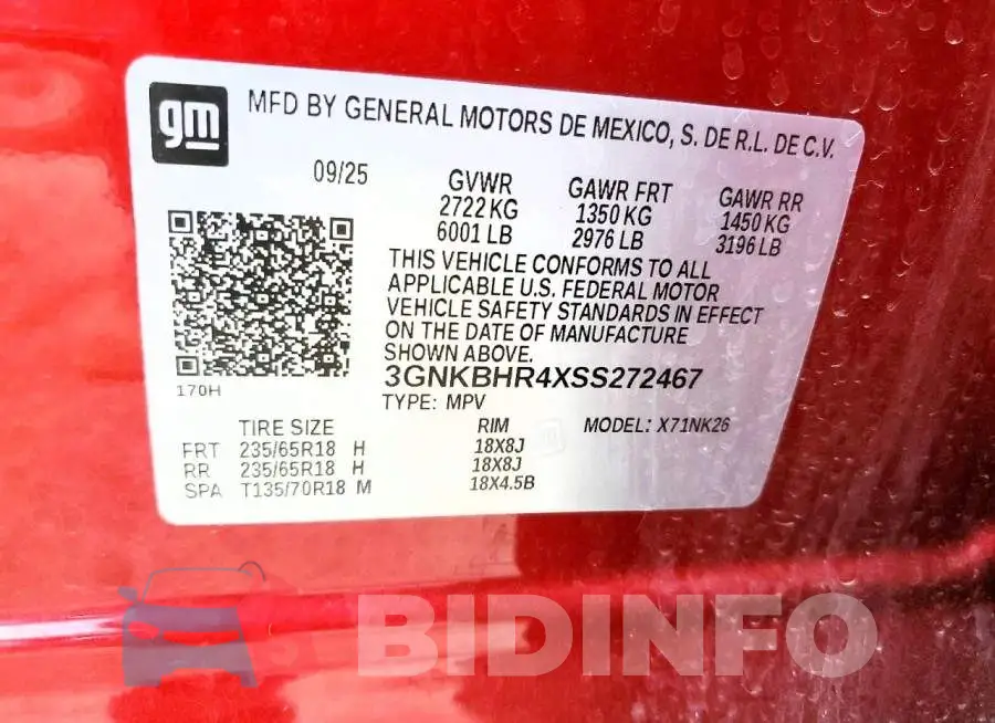 3GNKBHR4XSS272467 Photo# 14