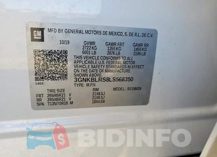 3GNKBLRS8LS568350 Photo# 13