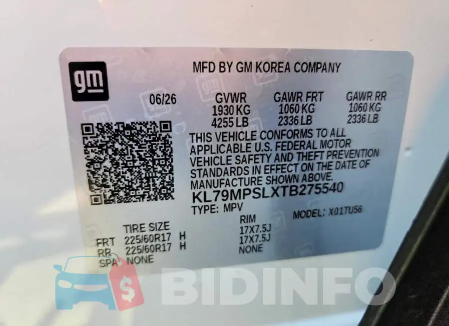 KL79MPSLXTB275540 Photo# 13