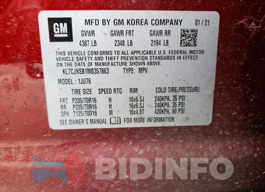 KL7CJNSB1MB357863 Photo# 12