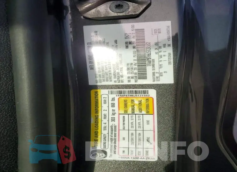 1FA6P8TH6J5121552 Photo# 12