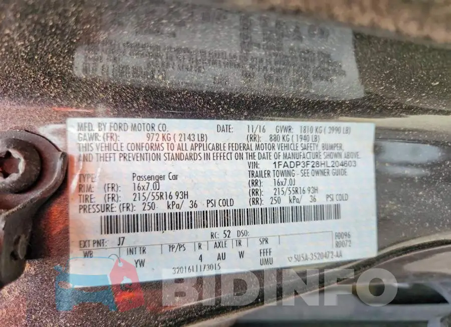 1FADP3F28HL204603 Photo# 12