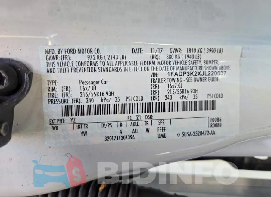 1FADP3K2XJL220037 Photo# 12