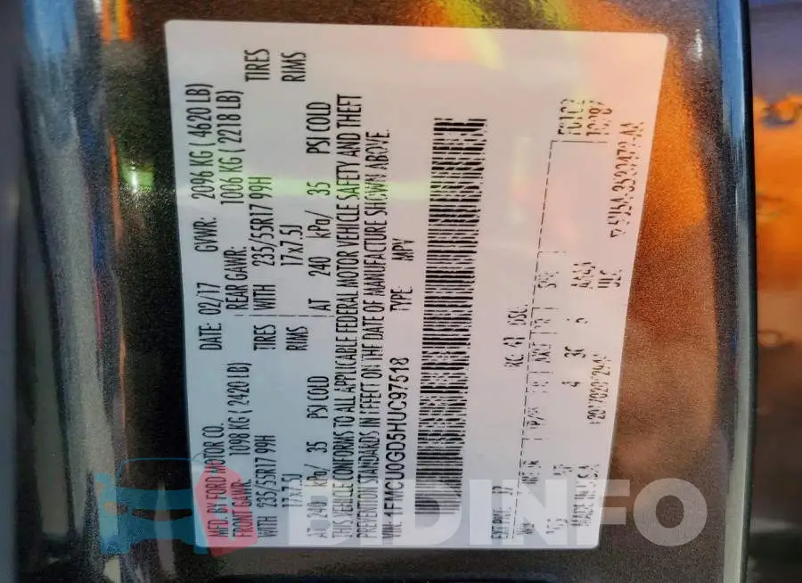 1FMCU0GD5HUC97518 Photo# 13