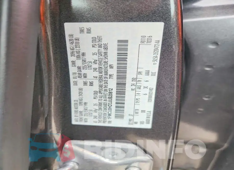 1FMCU0HD3JUB20812 Photo# 13