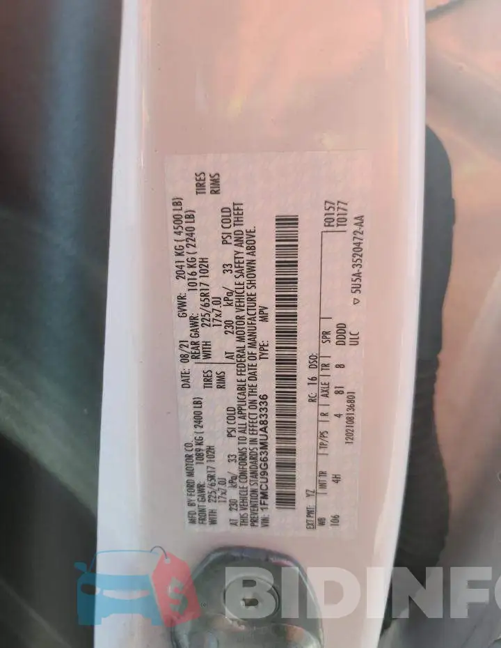1FMCU9G63MUA83336 Photo# 12