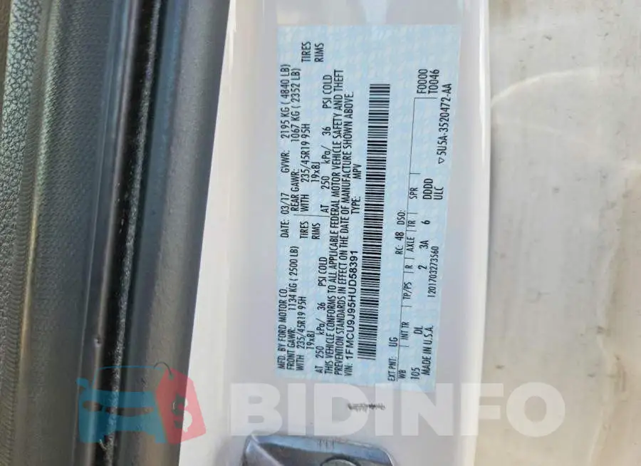1FMCU9J95HUD58391 Photo# 13