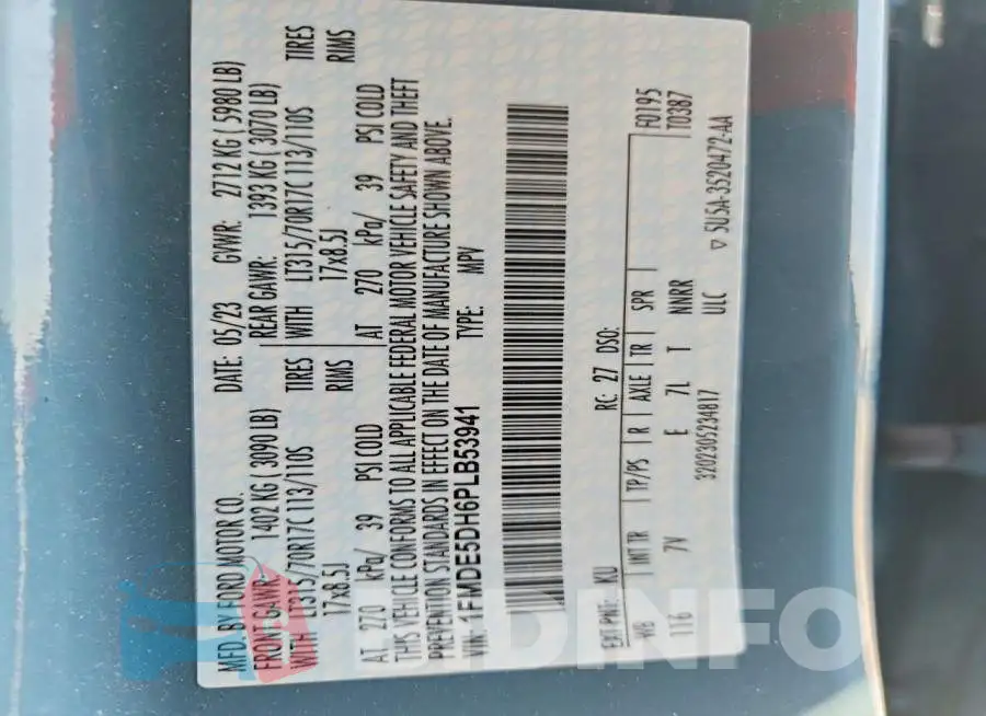 1FMDE5DH6PLB53941 Photo# 13