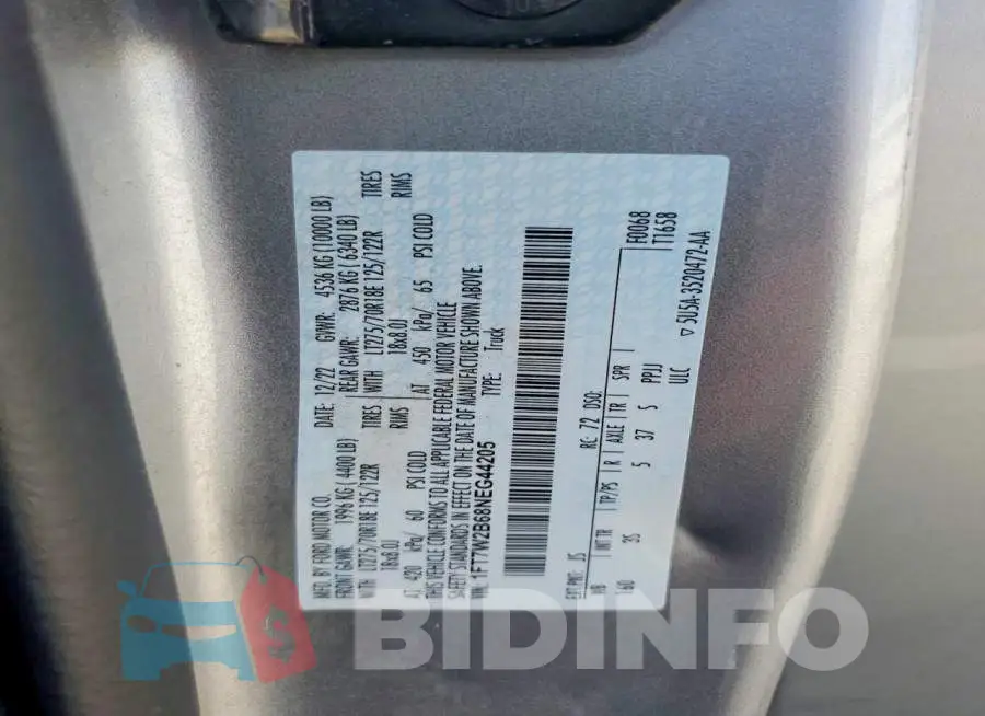 1FT7W2B68NEG44205 Photo# 12